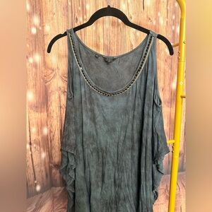 Guess Cold Shoulder Washed Blue , Studded neck line